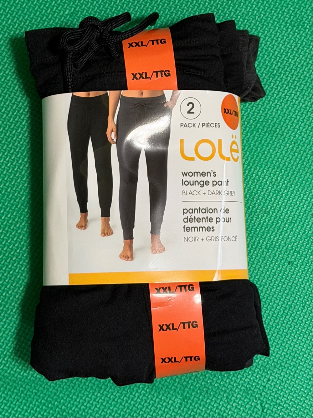 Lole Women's Lounge Pants 2-Pack — Black & Dark Grey (XXL)